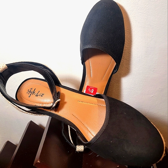 NWT ♡ Style & Co. Mailena Wedge Espadrille Sandals ♡ ankle strap with buckle ♡ - Picture 2 of 9